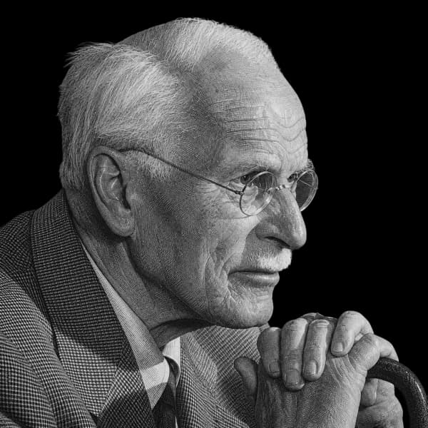 Engraved portrait of Carl Jung