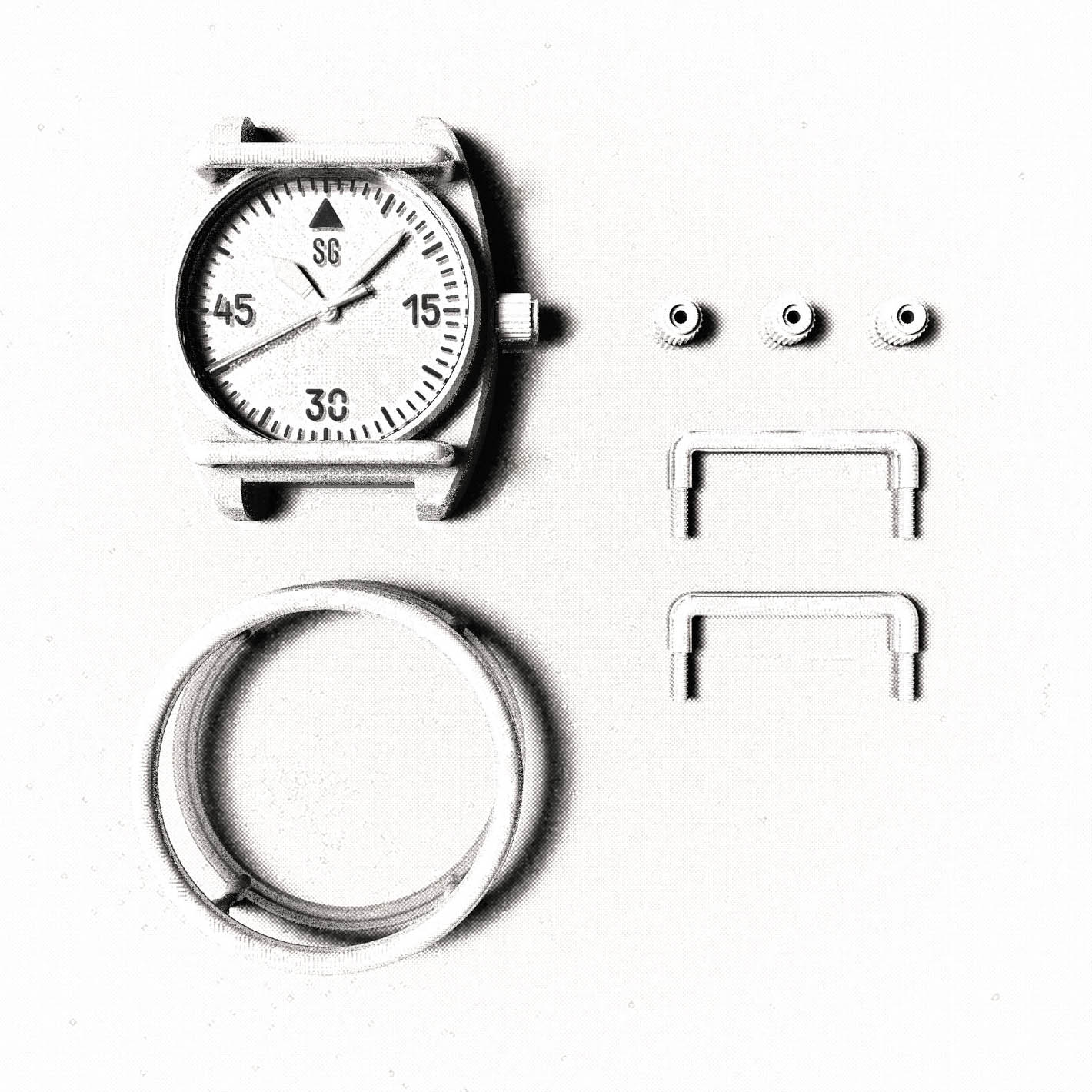 Archival image of the Specus sandwich dial plate